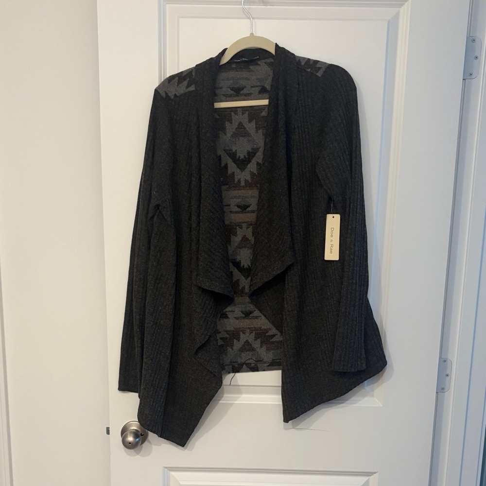 NWT Doe & Rae Brown and Gray Knit Sweater